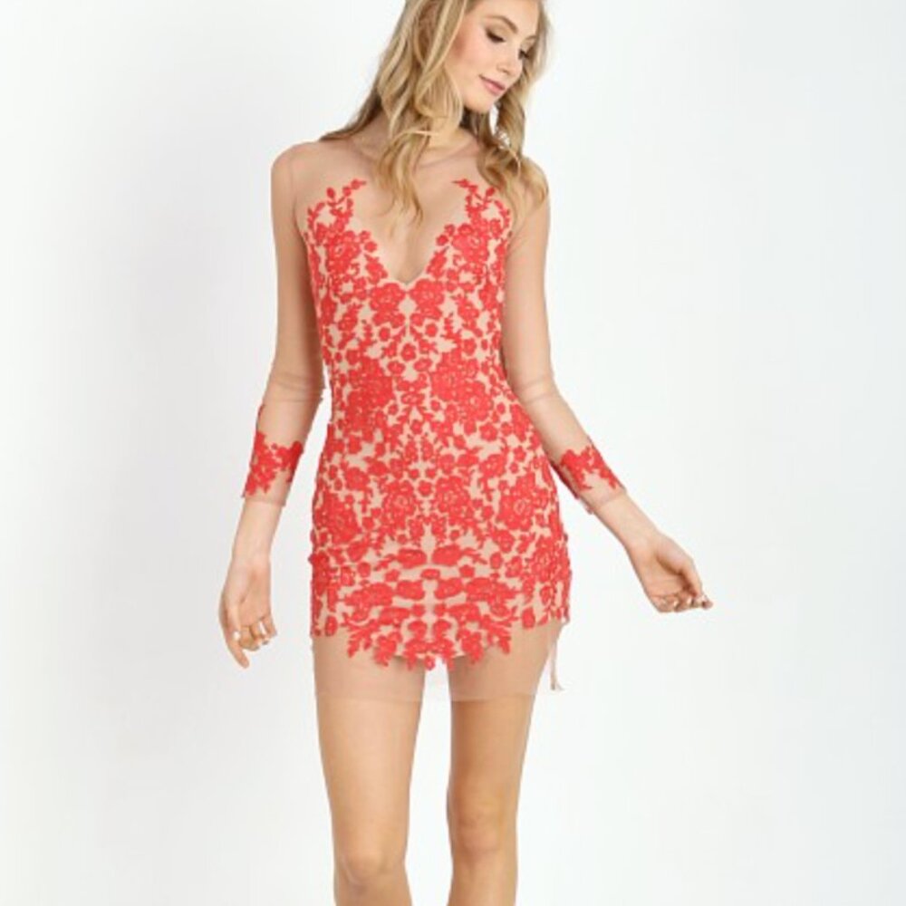 NWOT For Love & Lemons Luau Mini Dress - Large
